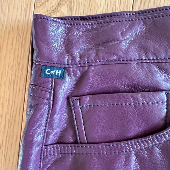NWT Citizens Of Humanity Burgundy Recycled Leather Skirt Sz 30 - Picture 4 of 11